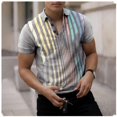 thumbnail image 4 of T-shirt pour Hommes à Manches Courtes T-Shirt pour Hommes à Manches Courtes Imprimé Col Rabattu Chandail T-Shirt Blouse, 4 of 9