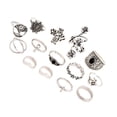 thumbnail image 3 of 1 set 14pcs bohemia retro anillos dedo aleación de la vendimia anillos de dedo (plata), 3 of 6