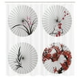 thumbnail image 3 of Ambesonne Japanese Shower Curtain, Floral Art on Umbrella, 69"Wx75"L, White and Red, 3 of 5