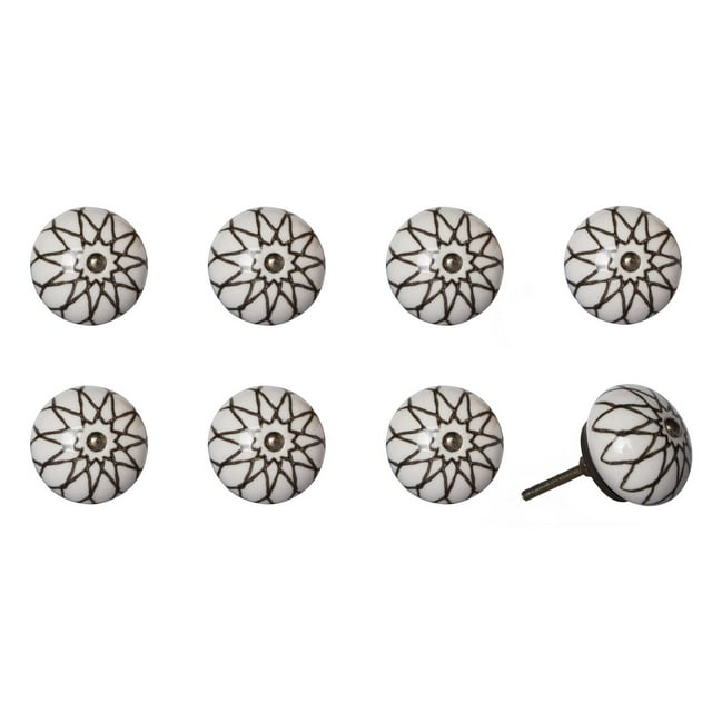 KNOB-IT VINTAGE HANDPAINTED CERAMIC KNOBS (8 Pack) K000001