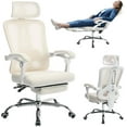 thumbnail image 2 of Acekid Office Chair - Ergonomic High-Back Mesh Computer Chair with Adjustable Lumbar Support, Headrest & Footrest, Swivel Rolling Task Chair for Home/Office, White, 2 of 7