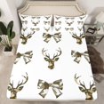 thumbnail image 2 of Feelyou Rustic Deer Moose Twin Sheet Sets, Fashion Bowknot Ribbon Bedding, 3pcs, 2 of 7