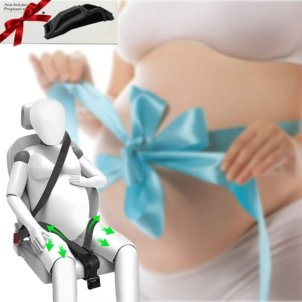 Schwangerschafts-Sicherheitsgürtel, Schutzgürtel für Schwangere, Schützt  Bauch und Baby, Komfort-Sicherheitsgürtel-Versteller (Schwarz) 