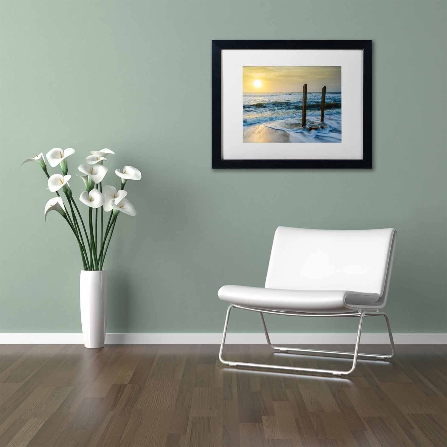 Trademark Fine Art 'Kissed by the Sea' Canvas Art by PIPA Fine Art, White Matte, Black Frame