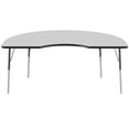 thumbnail image 3 of ECR4Kids 48in x 72in Kidney Premium Thermo-Fused Adjustable Activity Table Grey/Black/Black - Standard Swivel, 3 of 4
