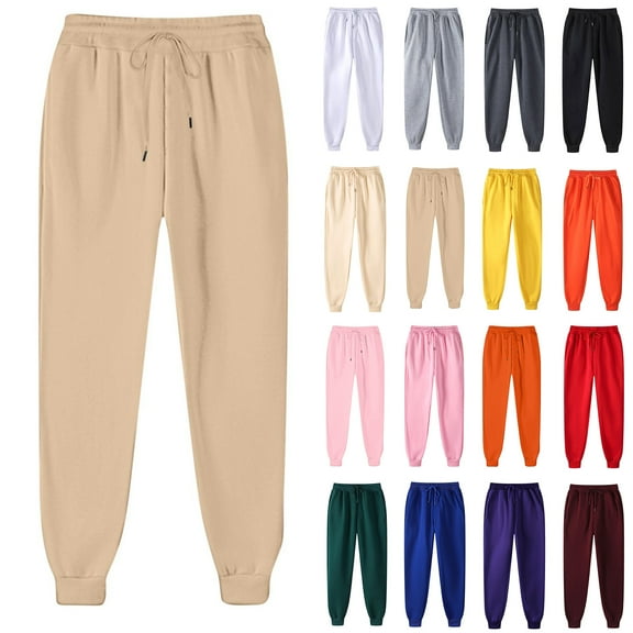 Admvng Baggy Sweatpants for Women Casual Trousers High Waist Drawstring with Multi-Pockets Long Pants, Size S-5XL