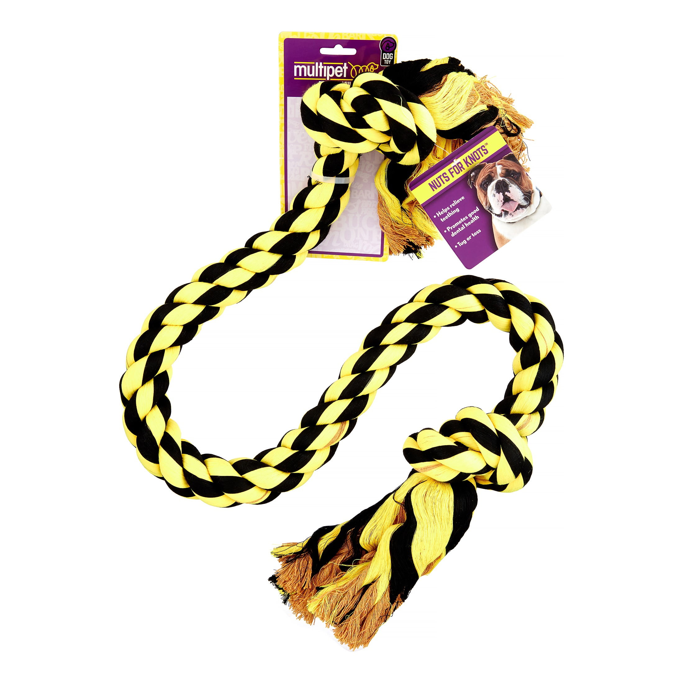 MultiPet Nuts for Knots 2 Knot Jumbo Rope Dog Toy, 48", Assorted Colors
