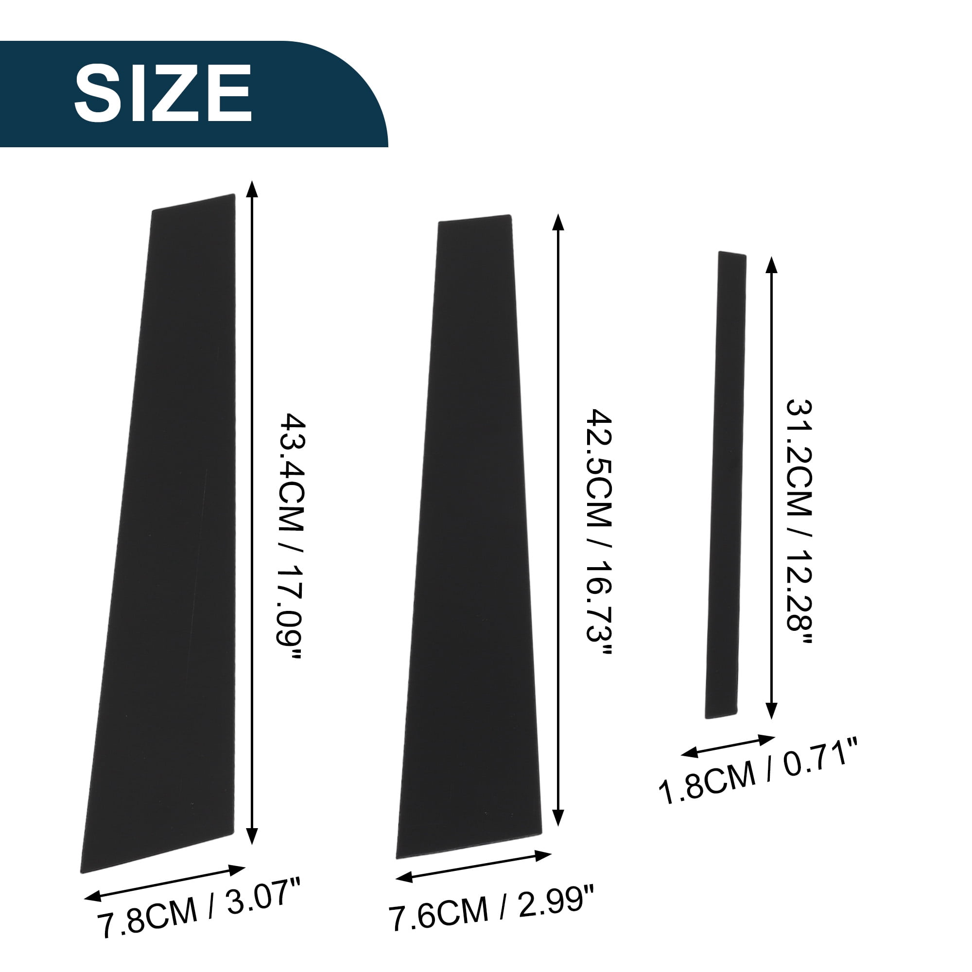 Unique Bargains 6Pcs Door Pillar Window Trim For Honda Accord 2008-2012 Black