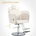thumbnail image 2 of KIGOTY Barber Chair Reclining Salon Chair for Salonsfor Barbershop Hair Salon Spa Equipment,All Purpose Styling Chair with Heavy Duty Hydraulic Pump,White, 2 of 7