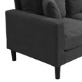 thumbnail image 4 of 57 " High Resilience Loveseat Sofa, Wooden Frame 2 Seat Sofa, Comfy , Small Space Saving Modern Upholstered Sofa, Living Room Bedroom Apartment Small Space ,Dark gray, 4 of 7