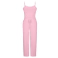 thumbnail image 6 of Cutuoiiu Women Fashion Scoop Neck Cami Set Solid Color Drawstring Waist Wide Leg Pants Casual Loungewear Gifts, 6 of 7