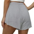 thumbnail image 3 of TWZH Women Solid Color Layered Knitted Side Split Elastic Waist Shorts, 3 of 3