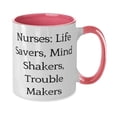 thumbnail image 2 of amangny Useful Nurse Two Tone 11oz Mug, Nurses: Life Savers, Mind Shakers, Gifts For Friends, Present From Coworkers, Cup For Nurse, Mugs, Two tone mug, 2 of 2