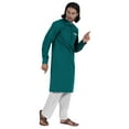 thumbnail image 2 of AtasiÂ&nbsp;Men's Henley Welt PocketÂ&nbsp;LongÂ&nbsp;KurtaÂ&nbsp;Solid Indian Ethnic Wear Clothing ForÂ&nbsp;Men's, 2 of 7