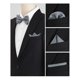 thumbnail image 5 of INSPIRE CHIC Corbata de moño preatado para hombres con juegos de pañuelos a juego para negocios casuales gris oscuro talla única, 5 of 5