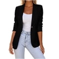 thumbnail image 2 of IUYRTFE Women's Single-Button Notched Lapel Slim Fit Blazer – Solid Color Long Sleeve Casual Suit Jacket for Office Work and Daily Wear, 2 of 6
