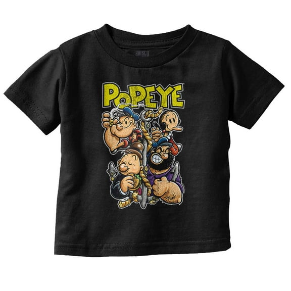Popeye and Friends Anchor Cartoon Toddler Boy Girl T Shirt Infant Toddler Brisco Brands 6M