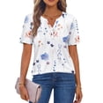 thumbnail image 4 of Fantaslook Womens Blouses Dressy Casual Tops Summer Short Sleeve V Neck Shirts Business Work Blouses, 4 of 11