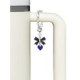 thumbnail image 3 of Delight Jewelry Acrylic 5/16" Royal Blue Heart - Silvertone Black Bow Charm Accessory for Tumblers and Thermal Cups, 3 of 4
