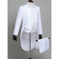 thumbnail image 3 of iiniim Men's Tailcoat Slim Fit 4 Pieces Suit Groom Tuxedo Wedding Blazer Tux Pants Party Dinner Suits White XS, 3 of 7