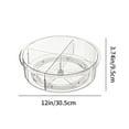 thumbnail image 3 of Vrorvz Transparent Rotating Spice Rack 360 Degree Kitchen Organizer for Sauces Vinegar Snacks 12 Inch Round Clear Carousel Tray for Countertops with Dividers 1.49lb Plastic, 3 of 6