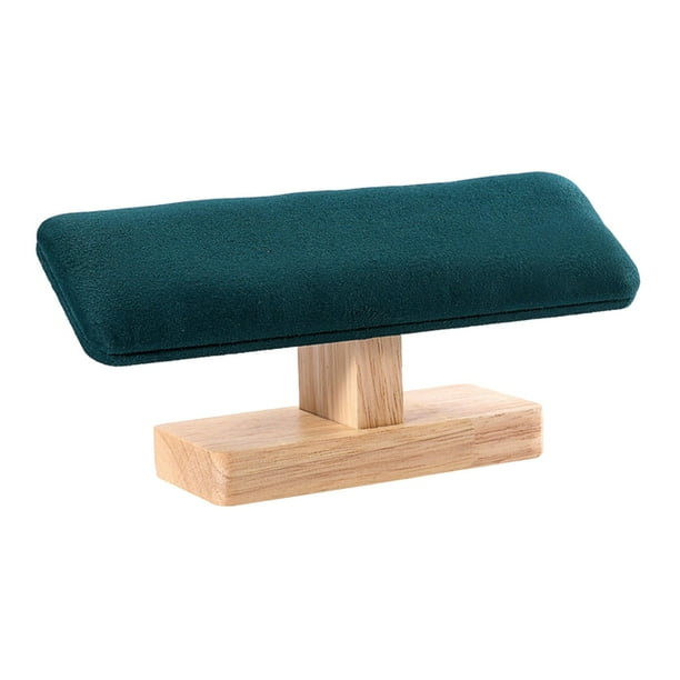 Soporte para pulseras, soporte para brazaletes, base de madera, protección suave, para mostrador, joyería Verde