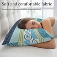 thumbnail image 5 of Blue Green Geometric Pillow Covers, Linen Long Throw Pillow Case, Boho Vintage Country Flowers Leaves Holiday Pillow Protector Decorative Cushion Cover for Living Room/Bedroom 12" x 20", 5 of 8