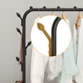 thumbnail image 6 of Limorve Metal Clothing Rack with Wheels, 43.3 Inches Rolling Clothes Garment Coat Rack with Bottom Shelf, Clothing Rack for Hanging Clothes, Coats, Skirts, Shirts, Sweaters, Black, 6 of 9