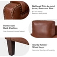 thumbnail image 5 of Tina's Home Mid-century Modern Genuine Leather Accent Armchair with Unique Arm Design, Nailhead Trim & Loose Cushion, Living Room / Bedroom Chair, Brown, Assembly Required, 5 of 8