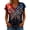 Grey, variant on MEICHEN Women's V Neck Butterfly & Rose Print T Shirt Patriotic Glitter Graphic Casual Top