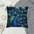 thumbnail image 2 of GOSMITH  Vintage Peacock Feather Pillow Covers, Cushion Case Outdoor Sofa Throw Pillows Cover for Couch Living Room Bed Indoors Home Decor, 2 of 5