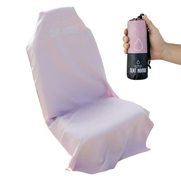 Funda de toalla para asiento de coche, sudadera con capucha, microfibra, ajuste universal