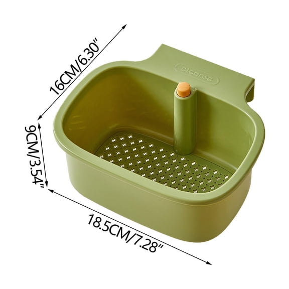 SouMaox Kitchen Sink Strainer Basket, Hangable Food Waste Separator, Fruit Vegetable Washing Draining Colander, Over Sink Storage Organizer