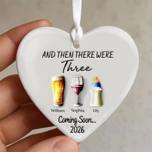 Family of Three Christmas Ornament - Personalized Baby's First Christmas Keepsake, Family of 3