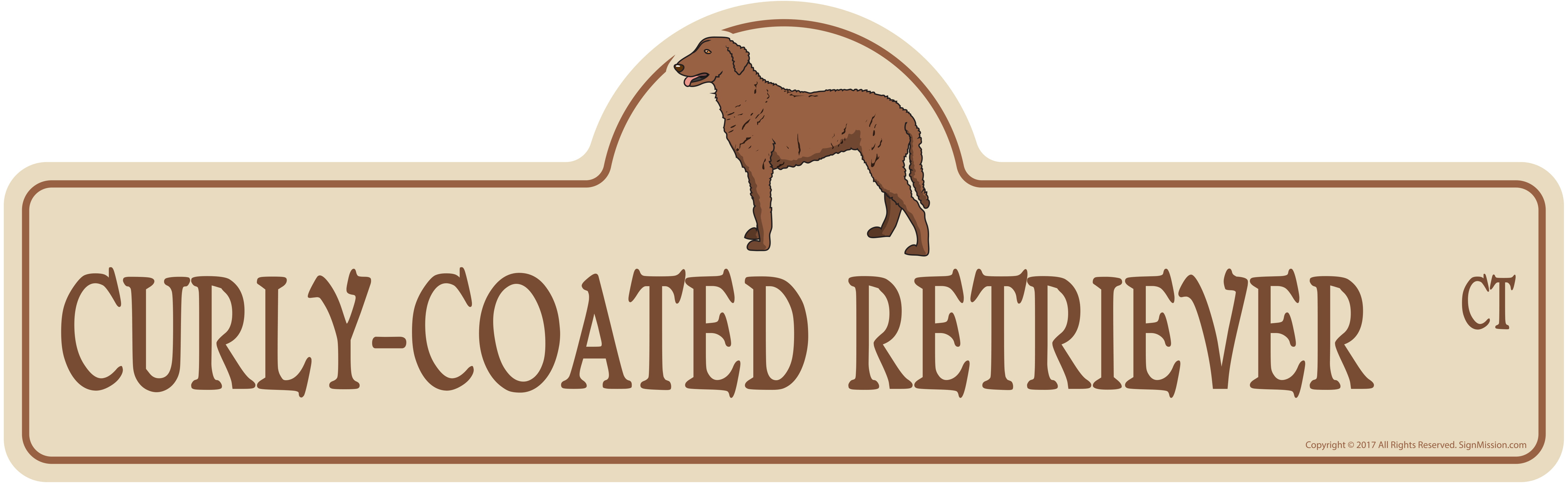 Beware Of Curly Coated Retriever Rustic Sign SignMission Classic Decoration 
