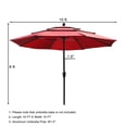 thumbnail image 4 of Clihome  10FT 3-Tiers Vented Round Market Umbrella with Crank Lift Red, 4 of 5