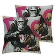 thumbnail image 2 of COMIO Banksy Decorative Pillow Covers Street Graffiti Art Throw Pillow Covers Little Cushion Case Outdoor Decorations Monkey Throw Pillow for Couch Sofa Bed Car 2 pcs White, 2 of 6