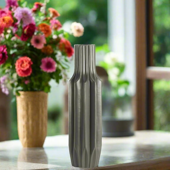 Maeve Ceramic Patterned Wave Vase