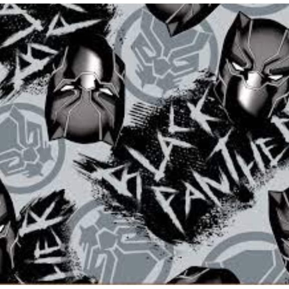 Handmade Single Layer Fleece 58"x 72" Throw Blanket "Black Panther Graffiti ”