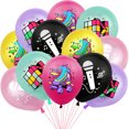 thumbnail image 1 of Globos de fiesta con tema musical retro de los 80, 12 unidades, látex colorido, 1 of 2