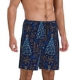 thumbnail image 2 of Balery Shining Christmas Tree Pantalones cortos de pijama de punto de algodón para hombre con cinturilla y bolsillos-X-Large, 2 of 6