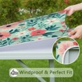 thumbnail image 6 of Pioneer Flower Floral Print Pattern Square Fitted Tablecloth with Elastic Edge,Square Table Cover,Washable Elastic Table Cover for Home Kitchen Party Decor 34"x34", 6 of 6