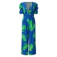 thumbnail image 4 of PMUYBHF Women's Floral Print Wide Leg Jumpsuit, Plus Size, 4 of 5