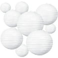 thumbnail image 3 of BEISHIDA 10 faroles de papel blanco decorativos chinos/japoneses colgantes redondos de papel lámpara para cumpleaños, boda, Navidad, novia, decoración del hogar, decoración de fiesta (tamaño de 4", 6", 3 of 4
