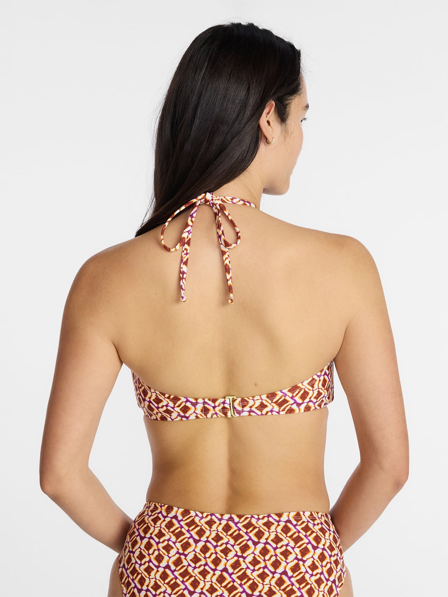 Time and Tru Women's and Women's Plus O Ring Bandeau Bikini Top, Sizes XS-3X