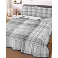 thumbnail image 3 of Quilts Twin XL Size, Black Checkered Soft Comforter Bedding Set for Bed, Summer Modern Minimalist Lightweight Quilted Bedspread with Pillow Cover(2 Pieces) for All Season, 68x98 Inch, 3 of 9