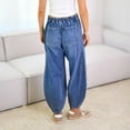 thumbnail image 3 of Fashion Lace-up Jeans Pants With Pockets Casual Loose Trousers For Women, 3 of 5