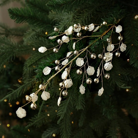 High-End Water Drop & Pearl Bead String Arrangement, Acrylic Metal Decorative Branches for Bouquet Wedding Store Display (A)