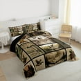 thumbnail image 3 of Manfei Hunting Mallard Duck Queen Comforter Set, Rustic Farmhouse Bedding Sets, Brown Plaid Bedding Comforter Set, Microfiber Bedroom Decor Reversible 3pcs, 3 of 8
