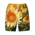 thumbnail image 4 of Lsque Mens Swim Trunks Golden Sunflower In Field Pattern - Bathing Suit Compression Liner - Beach Swim Shorts Swimwear - (S-3XL) - Stretch Quick Dry -X-Large, 4 of 9